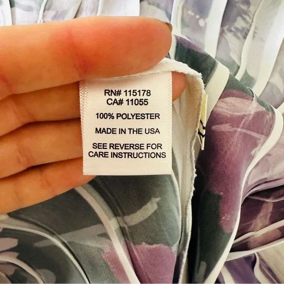 NEW Komarov V-Neck 3/4 Bell Sleeve Floral Print Mixed Media Aline Midi Dress - Picture 13 of 14